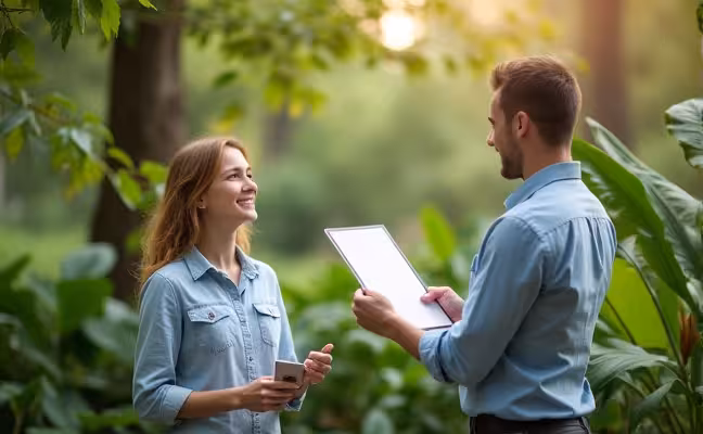 A home service professional receiving a certification in a green environment, demonstrating an investment in professional development and commitment to adopting sustainable practices